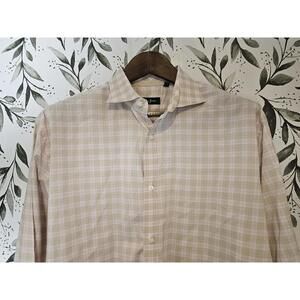 Bobby Jones Dress Shirt Pink Green Mens Size L